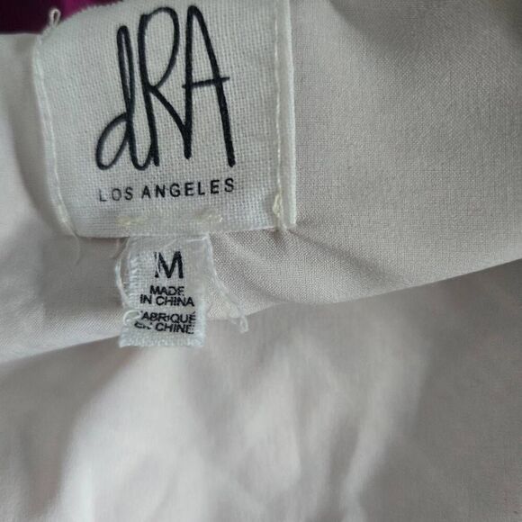 DRA Los Angeles Plaid Crop Top Size Medium Cinched Balloon Sleeves - Picture 4 of 6